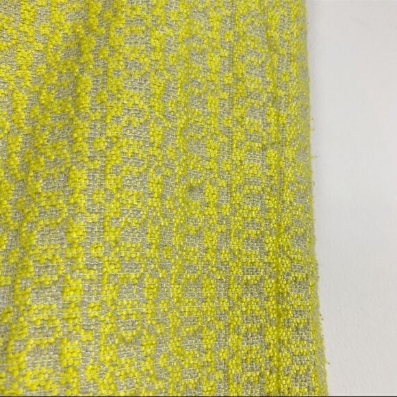 ABS Allen Schwartz Platinum Vintage Bold Yellow Textured Tweed Mini Skirt Sz 2 - Picture 2 of 14